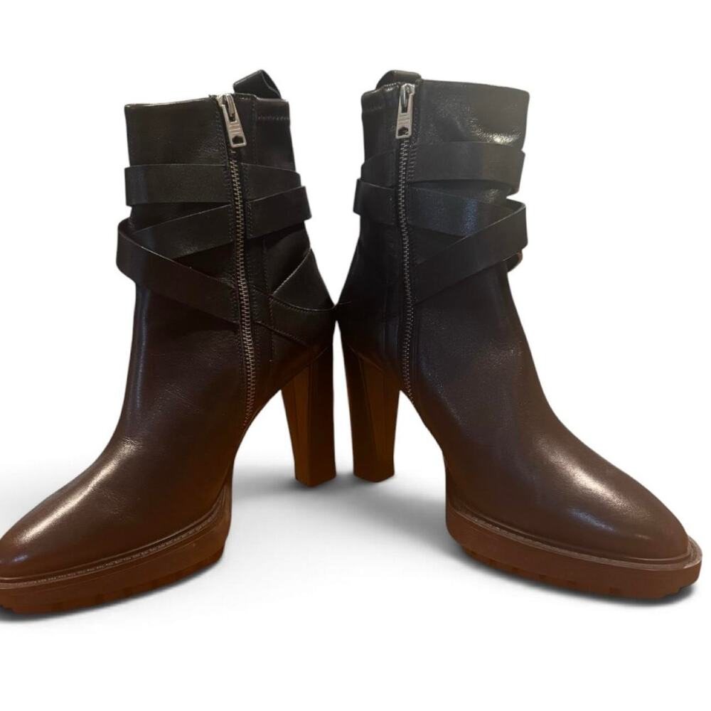 AllSaints Havana Black Leather Ankle Boots Women’s US 11 / EU 41